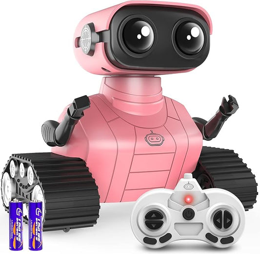 Hamourd Robot Toys for Girls, Rechargeable Remote Control Robots, Toy Robot with Auto-Demonstration, Flexible Head & Arms, Dance Moves, Music, and Shining LED Eyes, Girls Toys Age 6-8 2-7