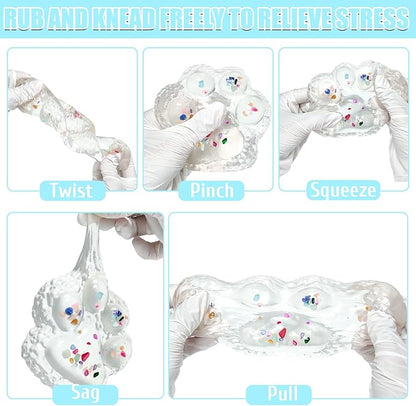 Big Taba Squishy Paw, 4.2in Clear Cat Paw Squeeze Toys, Cute Sticky Squishy Toy, Soft Stress Relief Fidget Sensory Toys, Executive Desk Toys & Party Favors for Kids & Adults