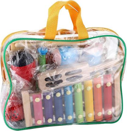 Yopay Toddler Musical Instruments, Kids Wooden Percussion Instruments Toys, Baby Rhythm Music Education Toys Set for Preschool Educational Early Learning, Boys and Girls with Storage Bag