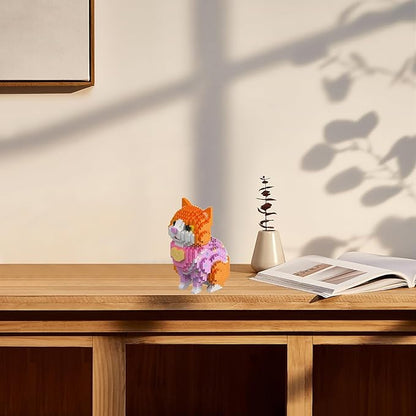 Cute Animal Building Blocks, Pet Micro Mini Building Blocks for Adults and Kids Age 6+ Gift Toy 1006 Pcs (Orange Cat)