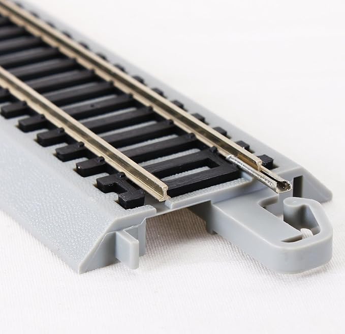 Bachmann Trains - Snap-Fit E-Z TRACK 3” STRAIGHT TRACK (4/card) - NICKEL SILVER Rail With Gray Roadbed - HO Scale