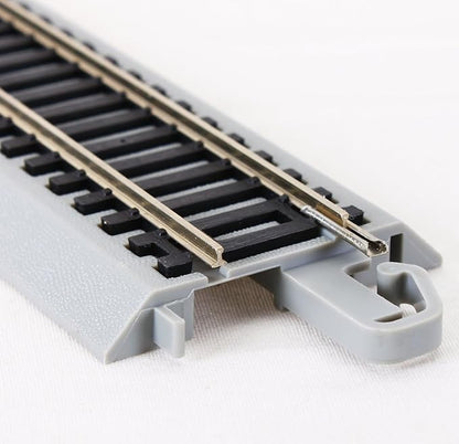 Bachmann Trains - Snap-Fit E-Z TRACK 3” STRAIGHT TRACK (4/card) - NICKEL SILVER Rail With Gray Roadbed - HO Scale