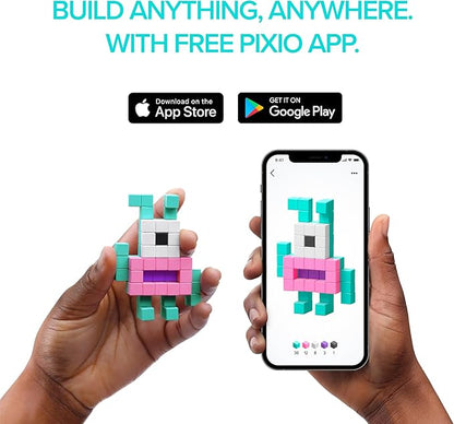 PIXIO Magnetic Cubes - Black & White Animals - Magnetic Cubes Building Toys in Pixel Art Style - Animal Figures - Arts and Crafts Kids Toys - Building Blocks - Learning Toys - 195 pcs