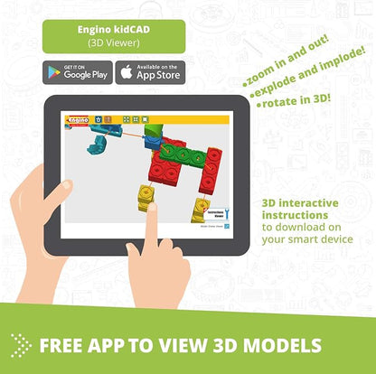 Engino STEAM Maker Junior 10 Model Set, Stackable Building Blocks, STEM Building Toys, Educational Toys for Kids 4+, Gift for Boys & Girls