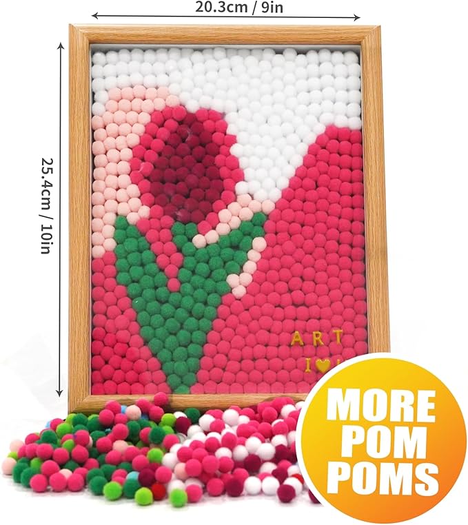 URSDIART Tulip Arts and Crafts for Kids Ages 8-12,Over 1100+ Craft Pom Poms Art Kits, Craft Kits for Girls Boy Ages 8-12,6-9,15+,Kids Activities Home Classroom School Project Supplies