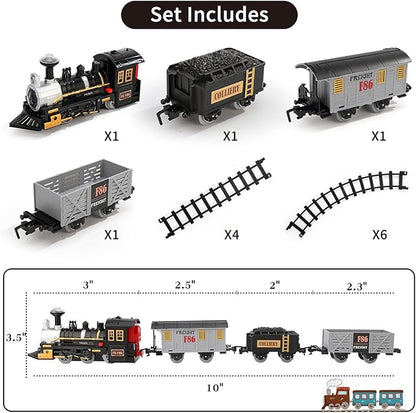 Lucky Doug Christmas Train Set Toys for Kids, Toy Train Set with Light & Sound for Under Christmas Tree, Christmas Train Toys Set for Kids Toddler 1-3 2-4 3-5 4-8 4-7, Christmas Birthday Gifts Toys