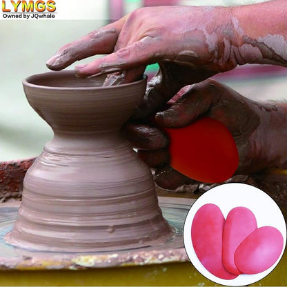 LYMGS Soft Silicone Pottery Clay Sculpt Tools Set, Smooth Artists Ceramic Shaping Tool for Potter Modeling Soft Rib, Red 3 Different Size