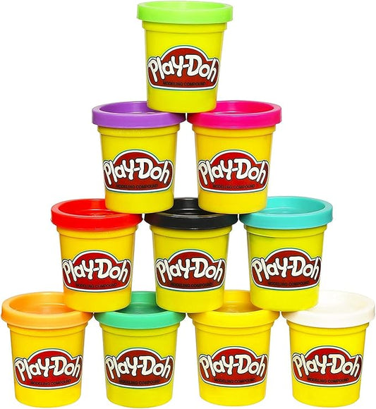 Play-Doh Bulk 10-Pack Case of Assorted Colors, Easter Basket Stuffers, Party Favors for Girls & Boys, Kids Arts & Crafts, Preschool Toys, Ages 2+ (Amazon Exclusive)
