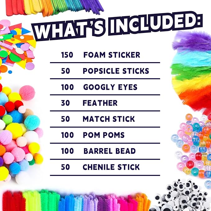 Itopstar Arts and Crafts Supplies Kit Craft Set for Kids-Art Supplies Kids Art Supplies for Preschool, Homeschool and Kindergarten DIY Crafting Projects