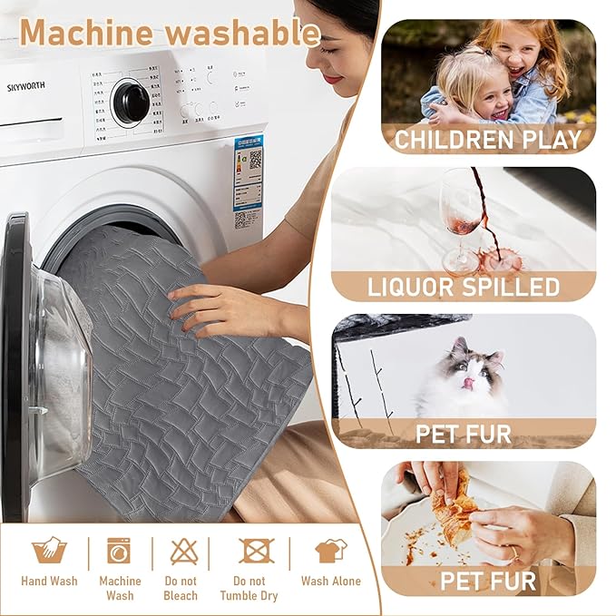 100% Waterproof Recliner Chair Covers for Reclining Chair, Small Recliner Covers That Stay in Place, Non-Slip Recliner Armchair Cover with Pockets for Kids, Pets, Dogs, Cat, Washable,Dark gray