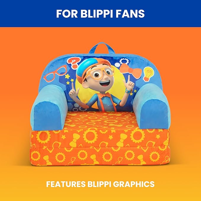 Delta Children - Blippi Cozee Buddy Flip-Out Kids Chair, Blue
