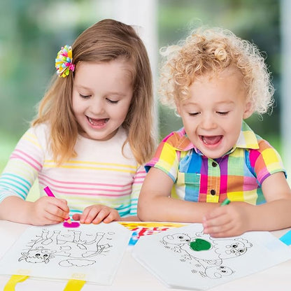 Kacctyen 45 Pcs Color Your Own Goodie Bags Reusable Farm Animals Art Party Favor Paint Bags for Farmhouse Theme Barnyard Birthday Graffiti Goodie Bags, 9 Styles