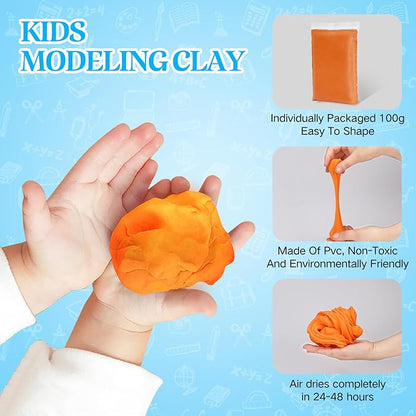 100g Foam Clay, Modeling Clay, Natural Color Air Dry Ultra Light Clay, Non-Toxic, Non-Sticky, Ideal Gift for Boys and Girls
