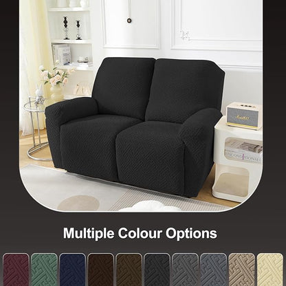 NORTHERN BROTHERS Recliner Chair Covers, Loveseat Chair Covers, Covers for Reclining Chairs, Recliner Couch Cover 2 Seat, Black