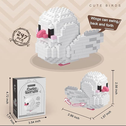 Birds Building Blocks for Adults Mini Building Blocks Birds Building Bricks Toy Micro Block Building Set Gift for Kids and Adults-247 PCS(Pigeon)