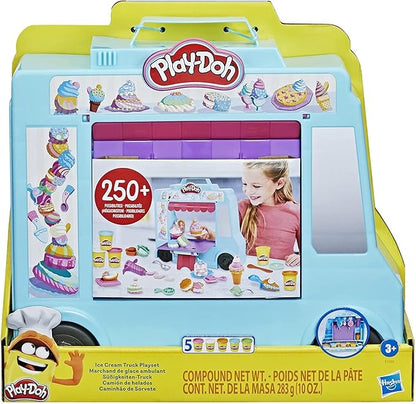 Play-Doh Ice Cream Truck Playset, Pretend Play Toy for Kids 3 Years and Up with 20 Tools, 5 Modeling Compound Colors, Over 250 Possible Combinations