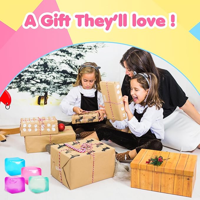 3pack Stress Cube Squishy Stress Balls for Adults Kids Fidget Toy for Your Best Mellow and Chill -Ice Cubes-Square Shape with Filling in Pink Purple Blue (3pcs Cube )