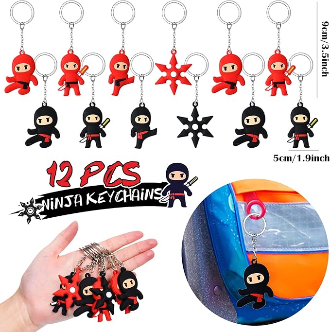 Lorfancy 72 Pcs Ninja Party Favors Supplies Kids Ninja Toys Headbands Slap Bracelets Stickers Keychains Accessories Boys Ninja Samurai Birthday Party Decorations Goodie Bag Fillers Gifts