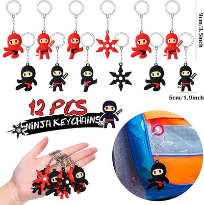 Lorfancy 72 Pcs Ninja Party Favors Supplies Kids Ninja Toys Headbands Slap Bracelets Stickers Keychains Accessories Boys Ninja Samurai Birthday Party Decorations Goodie Bag Fillers Gifts