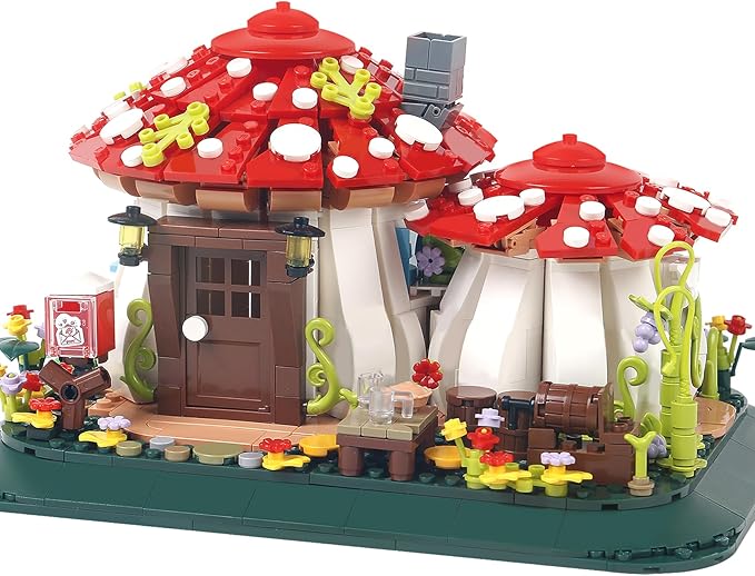 SAMYBLOCKS Mushroom House Building Blocks Sets(1126PCS),Creative Ideals Treehouse Building Blocks, Best Present for 6+ Adults