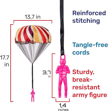 nutty toys Parachute Toys for Kids - Tangle Free Outdoor Flying Parachute Men, Top Indoor & Outside for 3 4 5 6 7 8 9 10 11 12 Year Old, Best Easter Basket Stuffers Idea 2026, Unique Boy & Girl Gifts