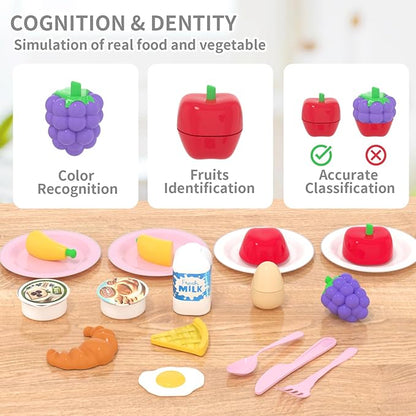 Kitchen Appliances with Food Toys, Toy Kitchen Set for Kids Play Kitchen Accessories Set, Blender,Mixer and Toaster. Girls Toys Ages 3-8