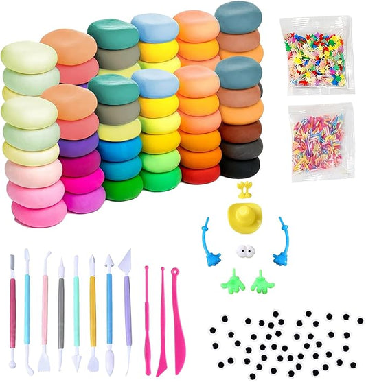 Adult Air Dry Clay,Magic Foam DIY Molding Clay,Set 142 Pieces – 72 Colors Ultra Light Modeling Clay with Tools Accessories and Decorations, Non-Toxic Soft Clay for Crafts DIY Projects and Party