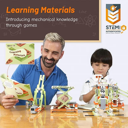 Apitor Robot E STEM Kits for 8-12 Year Old Boy Girl, 14 in 1 Electric Building Toys with Learning Materials, DIY Educational Construction Science Kit for Kids 8-10 10-12 Christmas Birthday Gift