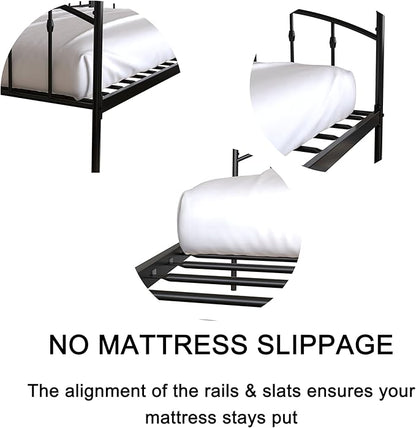 Christopher Knight Home Fox Twin Daybed with Trundle, Metal Sofa Bed Set, Rollaway Daybed Couch Bed Frame for Bedroom Living Room Guest Room, Elegant and Simple Style, Anti-Noise, Easy Assembly, Black