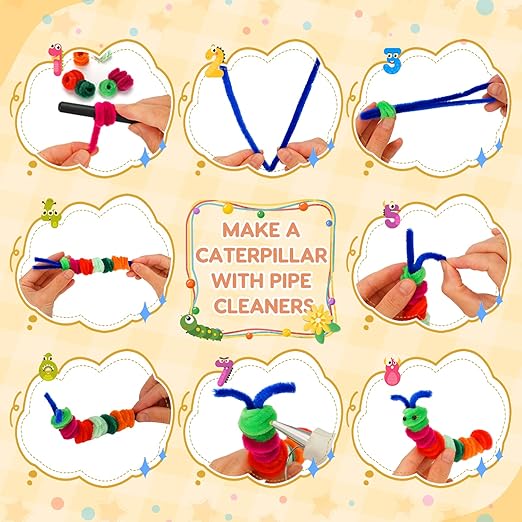 1600 PCS Pipe Cleaners, Pipe Cleaners Bulk 48 Colors, Chenille Stems for Flowers DIY Art Creative Crafts Decorations Colorful Thick Pipe Cleaners Craft Supplies for Christmas Halloween Birthday Gift