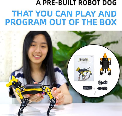 Robot Dog Bittle Robotics Kit (Pre-Assembled) | App Control Quadruped Smart Robot | Open Source Coding Robot Kit for STEM & Robotics Education for Programmer, Developers, Geeks, & Students