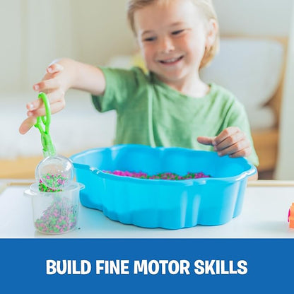 Educational Insights Playfoam Pluffle Sensory Station with 2 Colors of Playfoam Pluffle for Sensory Bins, Ages 3+