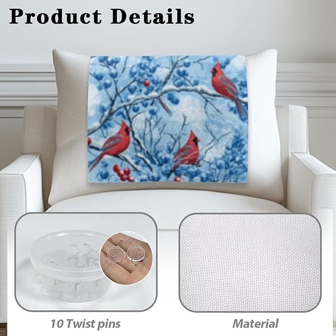 Cardinal Bird Headrest Covers for Recliners Washable Sofa Headrest Covers Couch Headrest Covers Furniture Protector for Living Room Home 2 Pcs