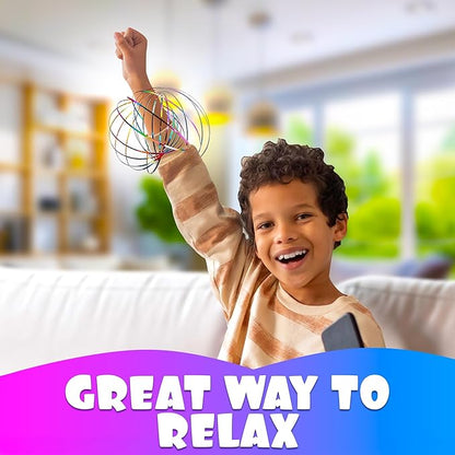 Flow Ring Spinner Ring Arm Toy - Sensory Rings Fidget Bracelet Geometric Sensory Spring Toy Magic Flow Bracelet Fidget Flow Bracelet Flow Rings Fidget Toy - Arm Fidget Spinner Kinetic Toys Magic Rings