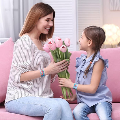 48pcs Slap Bracelets Kids Girls Snap Bracelet Bands for Rainbow Wristbands Bracelets Party Rainbow Party Fillers Decoration