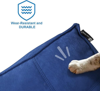 Louis Donné Unstuffed Pouf Ottoman Luxurious Premium Fabric Pouf Cover in Jewel Blue Scratch & Dirt Resistant with Hidden Storage Stylish Foot Rest Cover for Living Room Bedroom Patio Only Cover