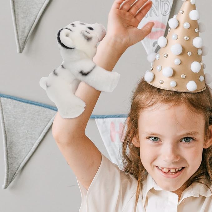 Kisangel 1pc Plush Huggable Stuffed Animals Jungle Themed Slap Bracelet Wrist Hugger Plush for Jungle Party Favors(As Shown 1)