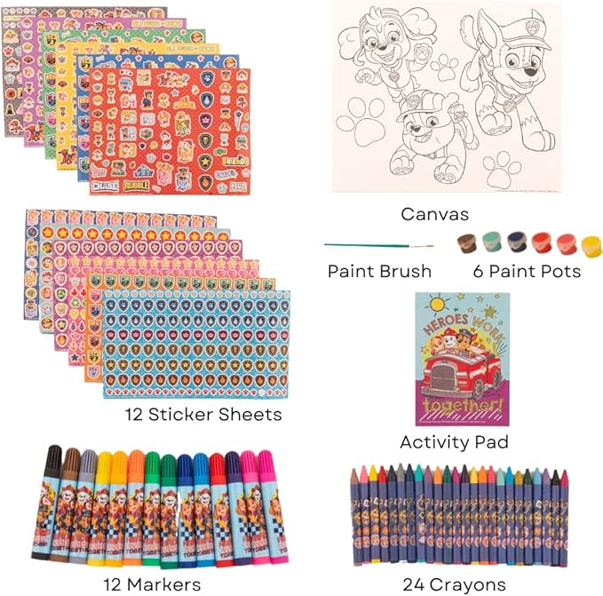 Innovative Designs Paw Patrol Creative Coloring Canvas Painting and Activity Set for Kids, 1000+ pcs