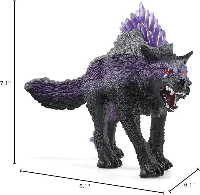 Schleich Eldrador Creatures Mythical Shadow Wolf Action Figure - Featuring Purple Coat and Translucent Back Crystals, Durable Toy for Boys and Girls, Gift for Kids Age 7+