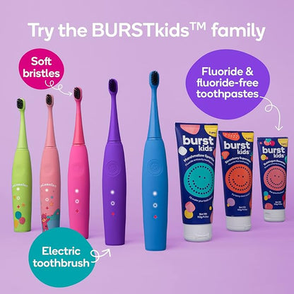 BURST Fluoride Free Strawberry Kids Toothpaste (4oz/2 Pack) | Great Tasting, Dye Free for Baby & Toddler Age 0+ | with Nano Hydroxyapatite