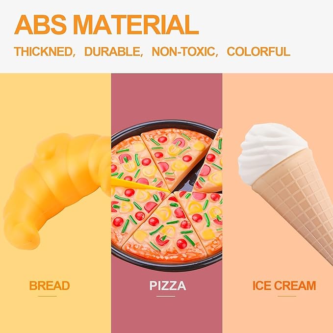 Pretend Play Toy Food Kitchen Set, Asia Dim Sum Set for Kids, Tea Time Toys Sweet Treats Suitable for Café , Birthday for Boys Girls