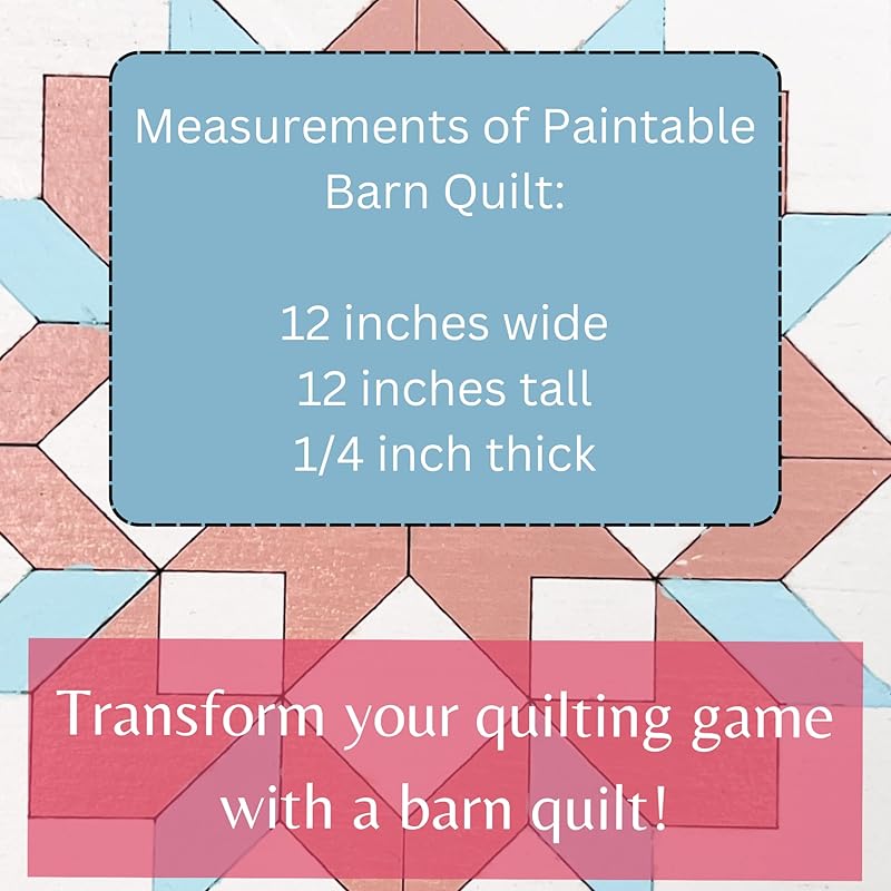 Floral Unfinished Barn Quilt Square Wooden Sign Craft Kits for Painting, Country Decor Canvas Quilts Blocks Paint DIY Kit (12 inches, Diamond Flower) AVTRBoutique