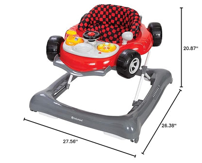 Smart Steps Trend 5.0 Activity Walker with Removable Toy Bar (Lights and Sounds), Adjustable Height and Flat Fold Frame for Storage, Ages 6 Months +, Speedster Red