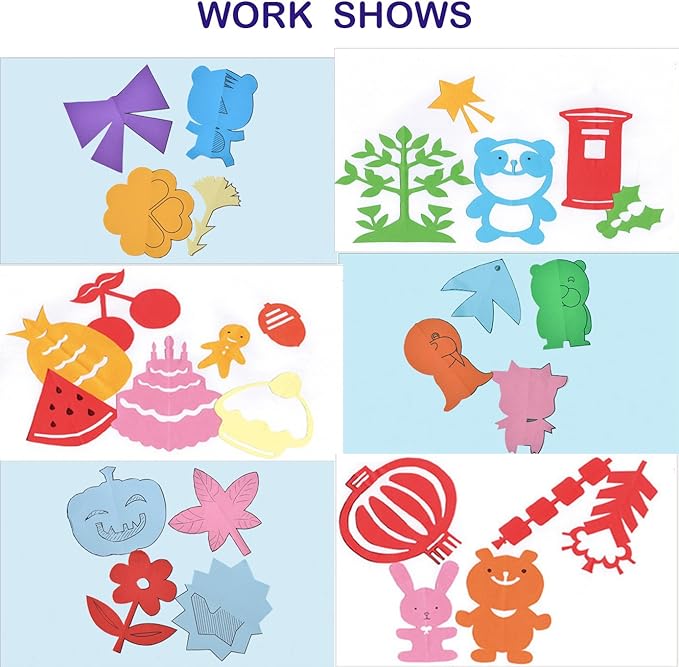 Fun Paper-Cut Set; Paper Cutting; Paper Art; Scissor Skills Activity Cutting Book; Kids Scissors Crafts Kits Preschool-120 Pages with A Pair of Child-Safe Scissors