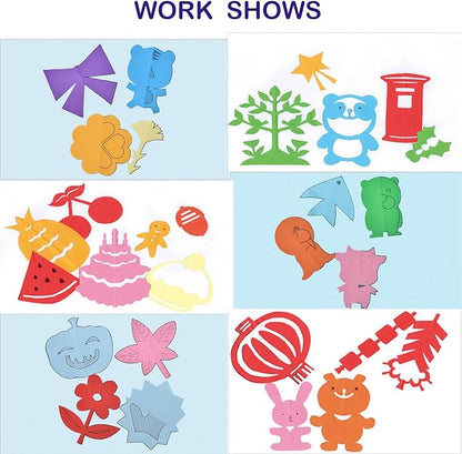 Fun Paper-Cut Set; Paper Cutting; Paper Art; Scissor Skills Activity Cutting Book; Kids Scissors Crafts Kits Preschool-120 Pages with A Pair of Child-Safe Scissors