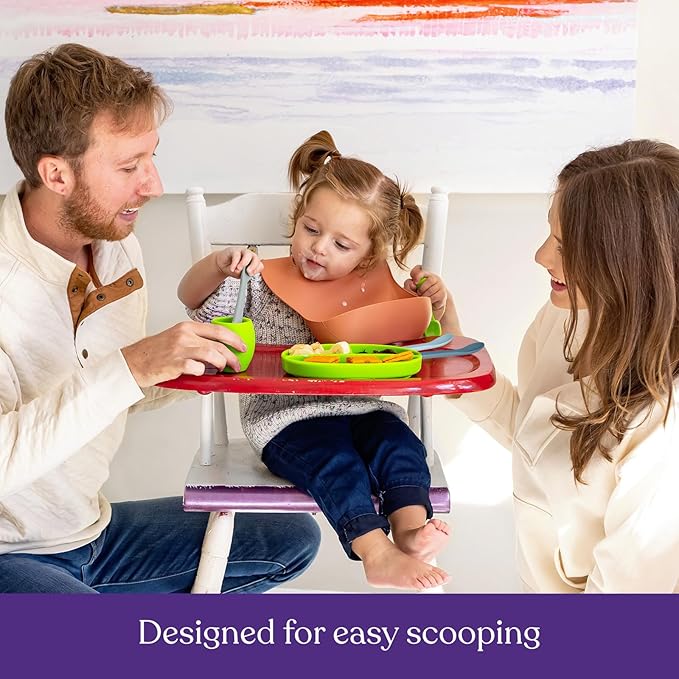 Baby Spoons First Stage Silicone Baby Spoon – Self Feeding Baby Utensils – Infant Spoons First Stage Baby Feeding Spoon - Soft & Gentle on Gums - BPA Free Silicone Baby Spoons Set (Pastel6)