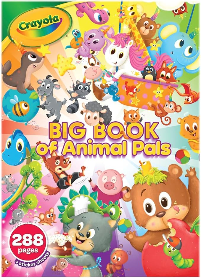 Crayola Coloring Book, Big Book of Animal Pals, 288 Coloring Pages, Gift for Kids, Age 3, 4, 5, 6
