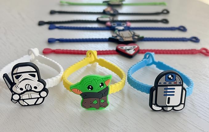 15 Pack Rubber Bracelets Wristband Bracelets for Birthday Party Supplies Favors Prize Rewards (15PCS StarWars)