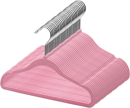 GoodtoU Kids Velvet Hangers,30 Pack Baby Hangers for Closet Non Slip Velvet Clothes Hangers Coat Hangers for Toddler Children Infant Hanger (Pink 30Pack)