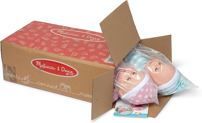 Melissa & Doug Mine to Love Luke & Lucy Realistic Twin Baby Dolls (15-inch) - Dolls and Accessories with Pacifiers for Pretend Play, Toddler Toys for Ages 18M+